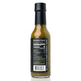 Sauce Bae Memphis May Fire Hot Sauce Side of bottle showing Nutrition Panel, on white backdrop
